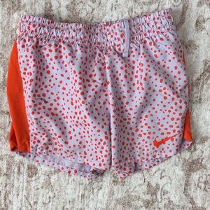 Nike Kids coral and purple Dotted Athletic Shorts